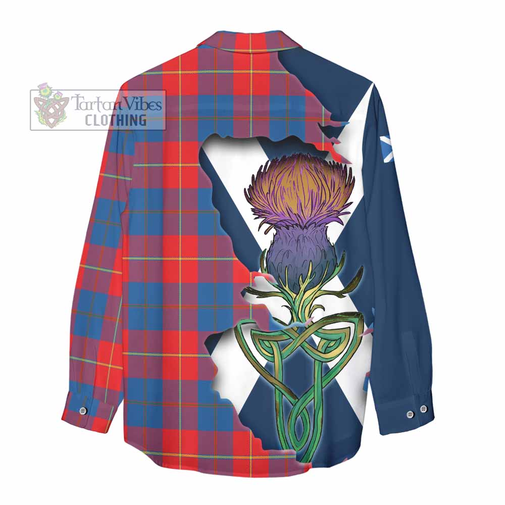 Tartan Vibes Clothing Blane Tartan Family Crest Women's Casual Shirt Scottish Thistle Celtic Inspired