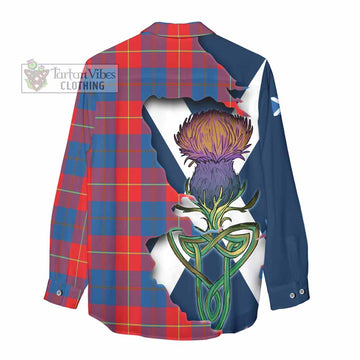 Tartan Vibes Clothing Blane Tartan Family Crest Women's Casual Shirt Scottish Thistle Celtic Inspired