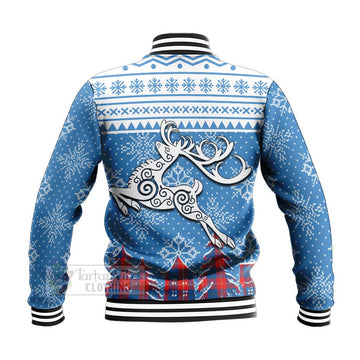 Blane Clan Christmas Baseball Jacket Celtic Reindeer Style - Tartan Vibes Clothing