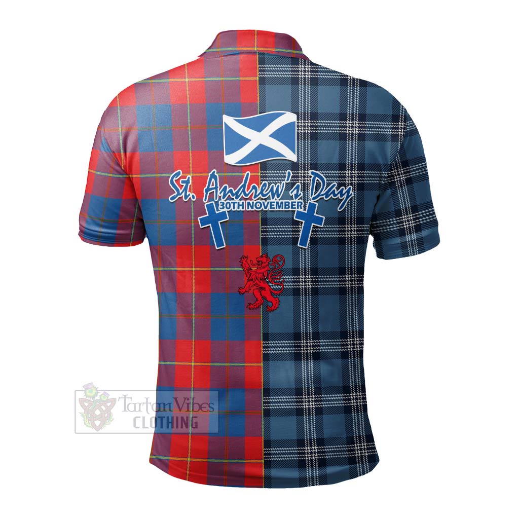 Blane Tartan Polo Shirt Happy St. Andrew's Day Half Tartan Style - Tartan Vibes Clothing