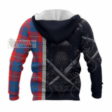 Blane Tartan Knitted Hoodie with Family Crest Cross Sword Thistle Celtic Vibes - Tartan Vibes Clothing
