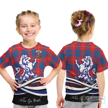 Blane Tartan Kid T-Shirt with Alba Gu Brath Regal Lion Emblem - Tartan Vibes Clothing