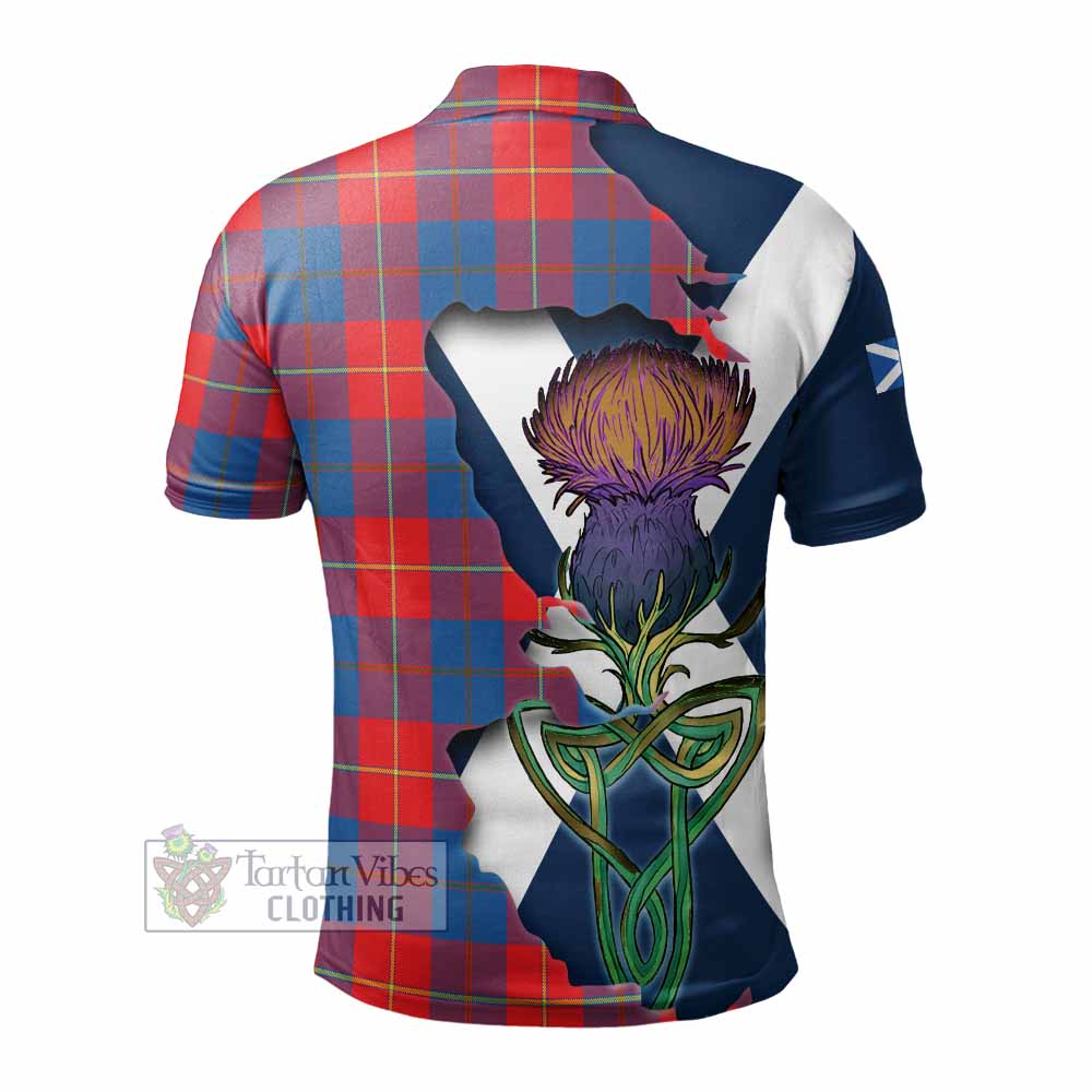 Tartan Vibes Clothing Blane Tartan Family Crest Polo Shirt Scottish Thistle Celtic Inspired