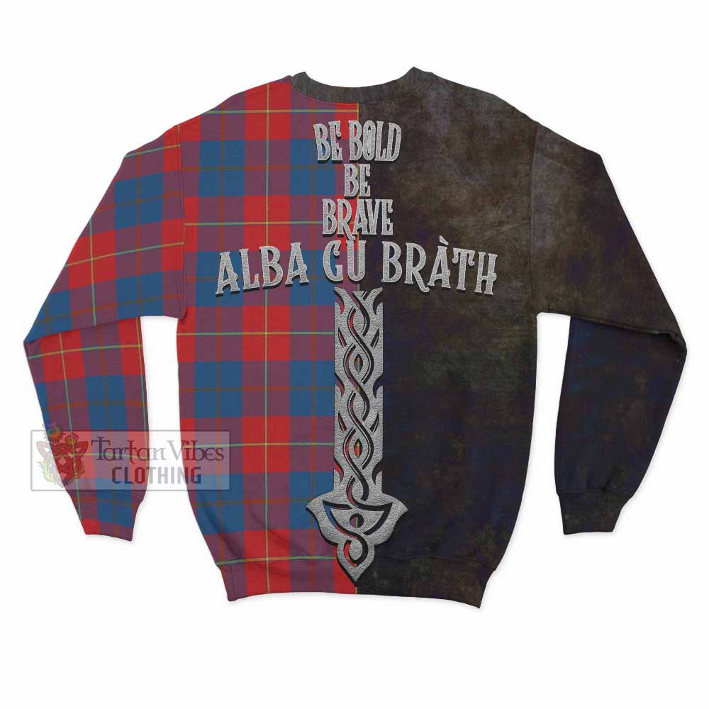 Blane Tartan Family Crest Sweatshirt Alba Gu Brath Be Brave Lion Ancient Style - Tartan Vibes Clothing