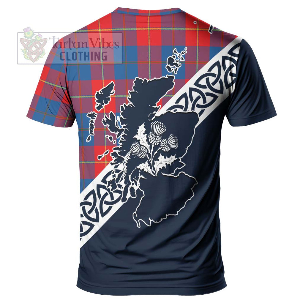 Blane Tartan T-Shirt Featuring Thistle and Scotland Map - Tartanvibesclothing Store