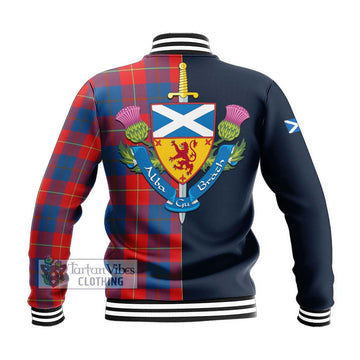 Blane Tartan Baseball Jacket Alba with Scottish Lion Royal Arm Half Style - Tartan Vibes Clothing