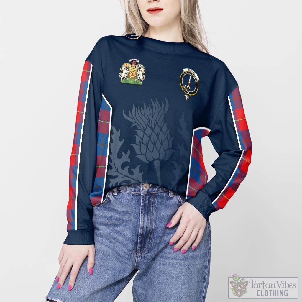 Blane Tartan Sweatshirt with Family Crest and Scottish Thistle Vibes Sport Style - Tartan Vibes Clothing