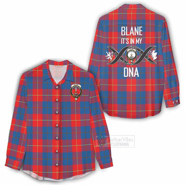 Blane Tartan Women's Casual Shirt with Family Crest DNA In Me Style - Tartan Vibes Clothing