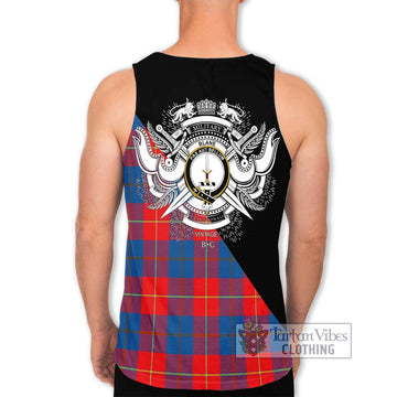Blane Tartan Men's Tank Top with Family Crest and Military Logo Style - Tartan Vibes Clothing