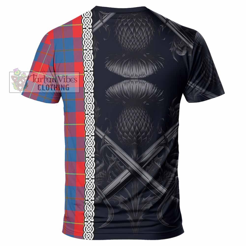 Blane Tartan T-Shirt with Family Crest Cross Sword Thistle Celtic Vibes - Tartan Vibes Clothing