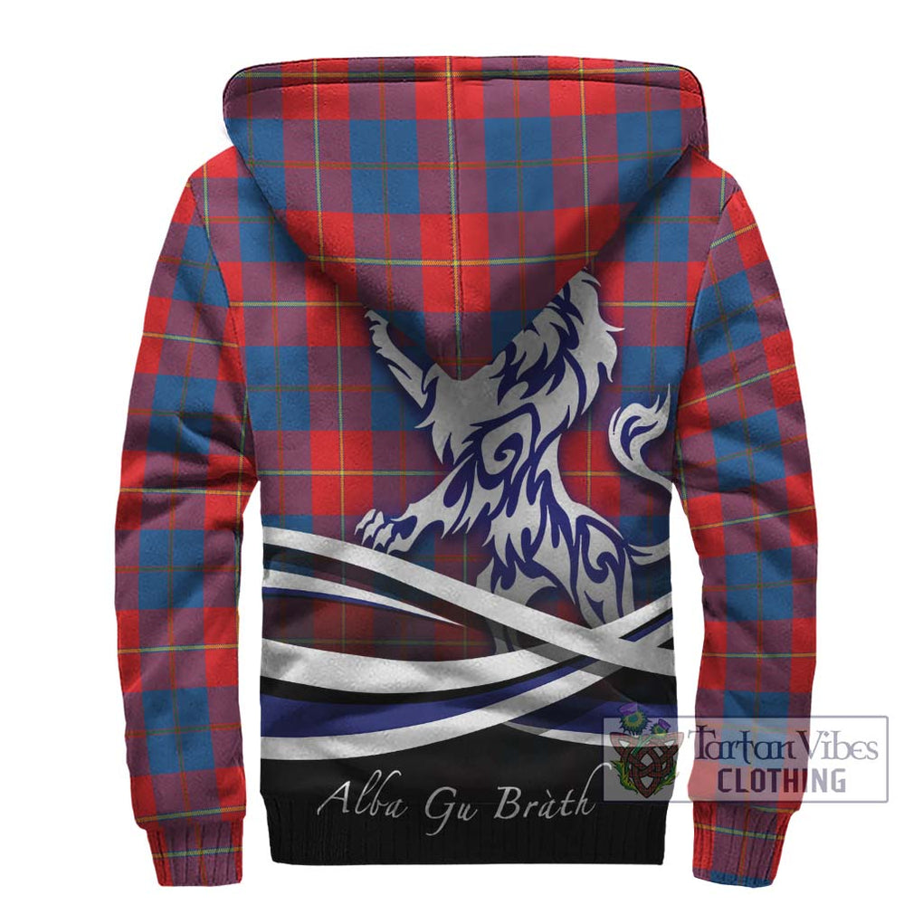 Blane Tartan Sherpa Hoodie with Alba Gu Brath Regal Lion Emblem - Tartan Vibes Clothing