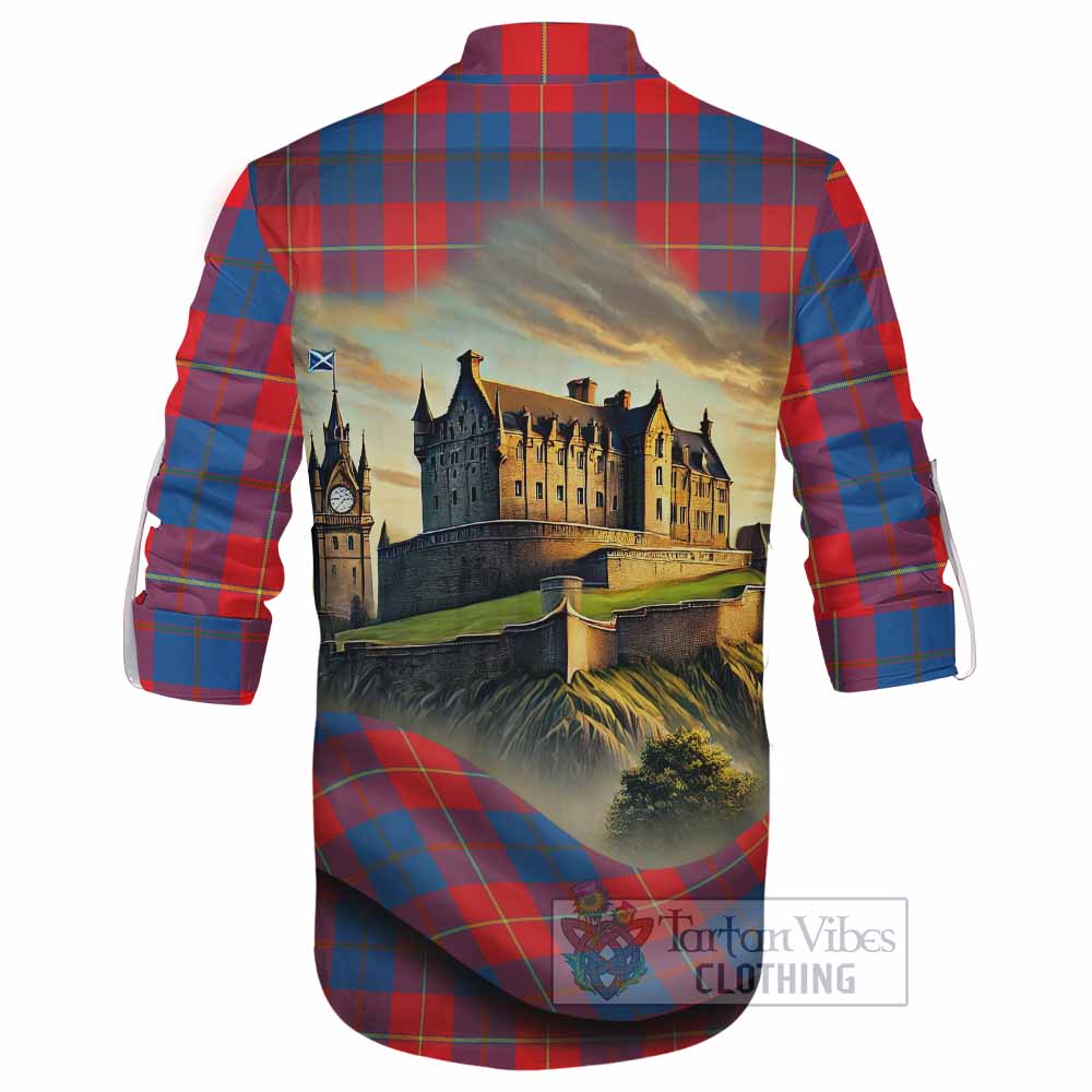 Blane Tartan Family Crest Ghillie Kilt Shirt with Scottish Ancient Castle Style - Tartan Vibes Clothing