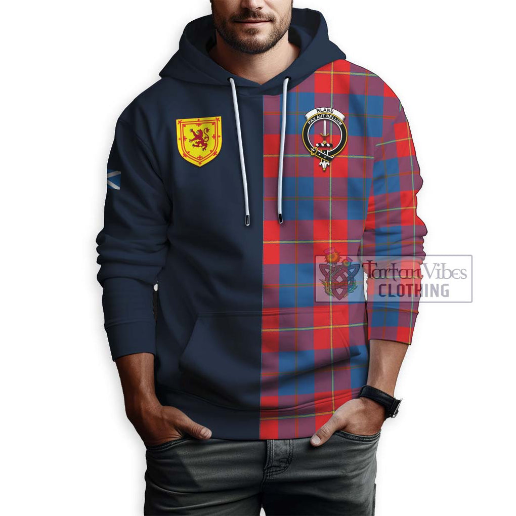 Blane Tartan Hoodie Alba with Scottish Lion Royal Arm Half Style - Tartan Vibes Clothing