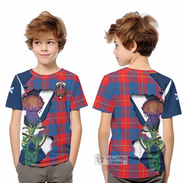 Tartan Vibes Clothing Blane Tartan Family Crest Kid T-Shirt Scottish Thistle Celtic Inspired