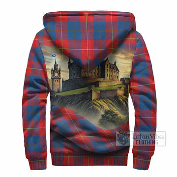 Blane Tartan Family Crest Sherpa Hoodie with Scottish Ancient Castle Style - Tartan Vibes Clothing