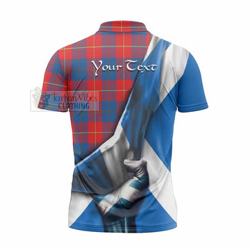 Blane Tartan Zipper Polo Shirt with Family Crest Scotland Patriotic Style - Tartan Vibes Clothing