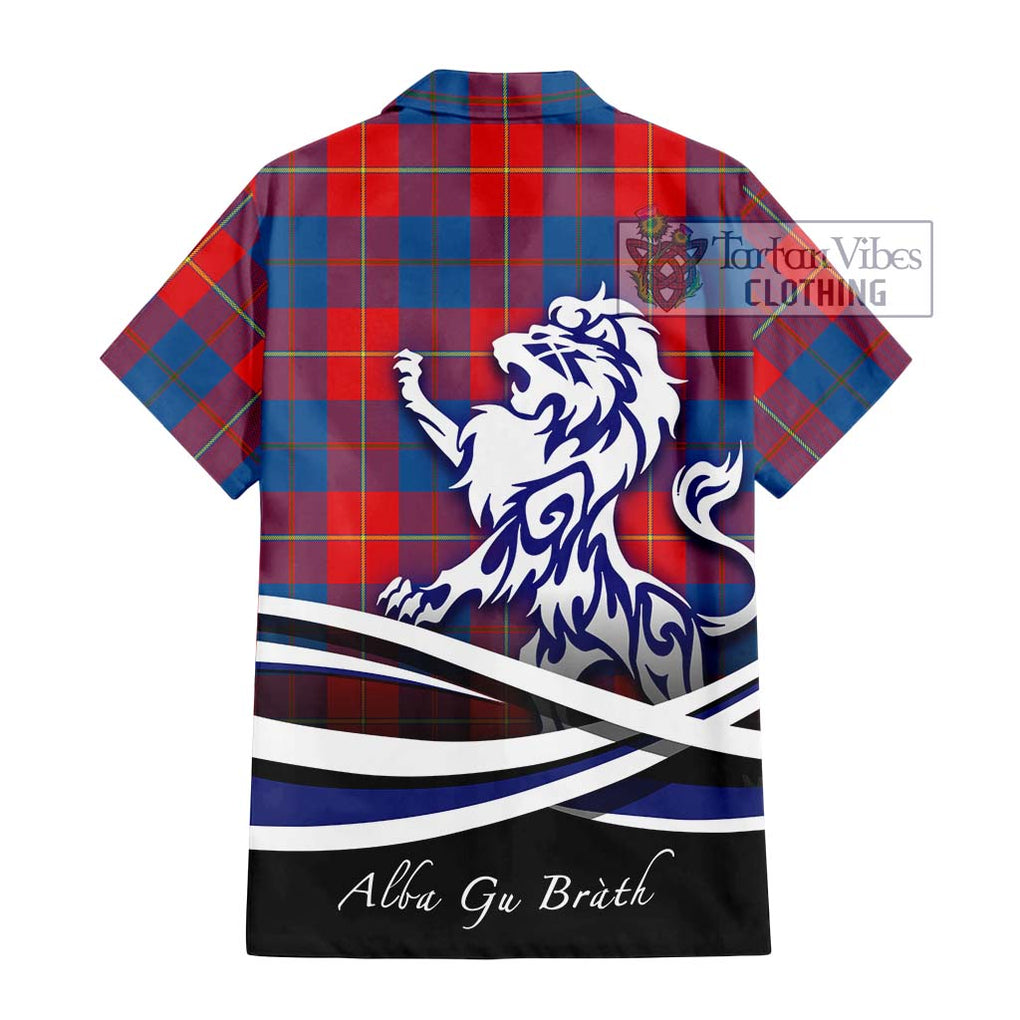 Blane Tartan Hawaiian Shirt with Alba Gu Brath Regal Lion Emblem - Tartan Vibes Clothing