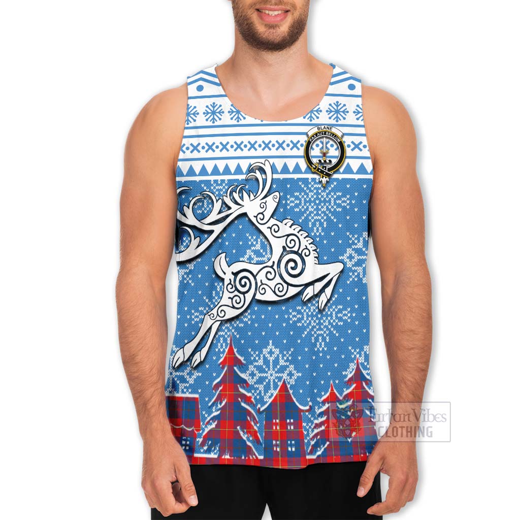 Blane Clan Christmas Men's Tank Top Celtic Reindeer Style - Tartan Vibes Clothing