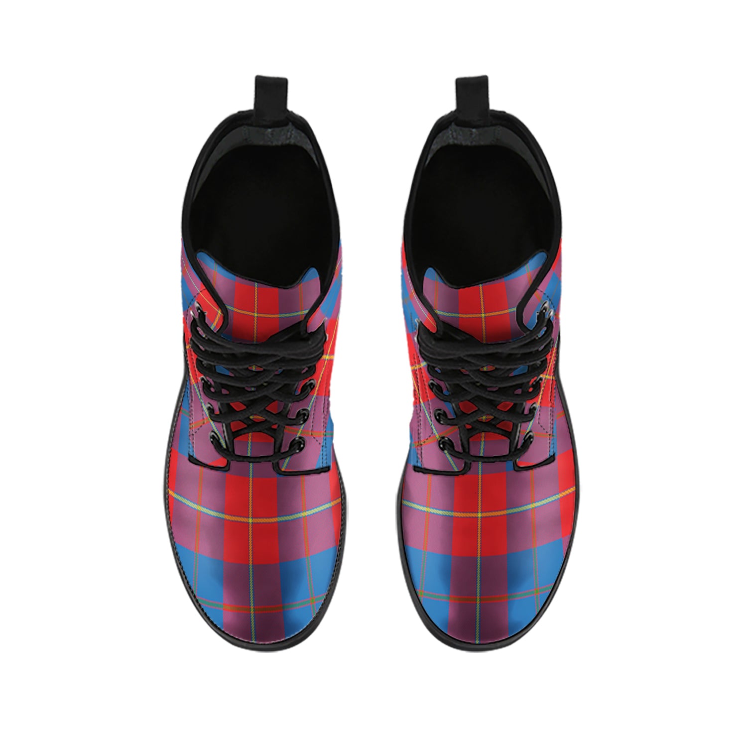 Blane Tartan Leather Boots - Tartanvibesclothing