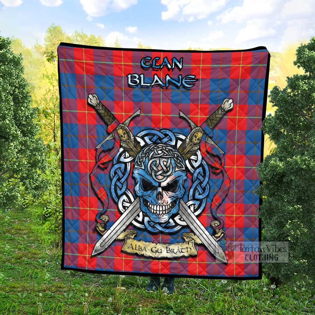 Blane Tartan Quilt with Celtic Skull Alba Gu Brath Style - Tartan Vibes Clothing