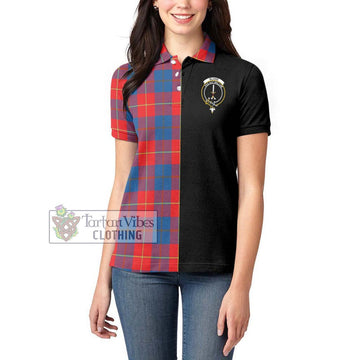Blane Tartan Women's Polo Shirt with Family Crest and Half Of Me Style - Tartan Vibes Clothing