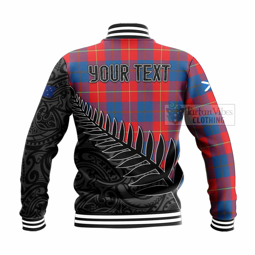 Blane Crest Tartan Baseball Jacket with New Zealand Silver Fern Half Style - Tartan Vibes Clothing