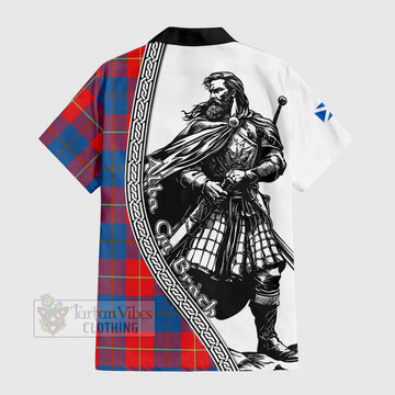 Blane Tartan Clan Crest Hawaiian Shirt with Highlander Warrior Celtic Style - Tartan Vibes Clothing