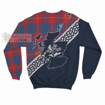 Blane Tartan Sweatshirt Featuring Thistle and Scotland Map - Tartan Vibes Clothing