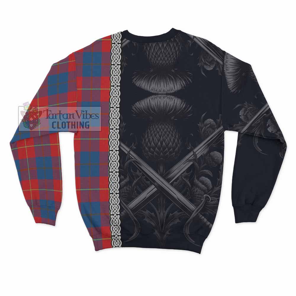 Blane Tartan Sweatshirt with Family Crest Cross Sword Thistle Celtic Vibes - Tartan Vibes Clothing