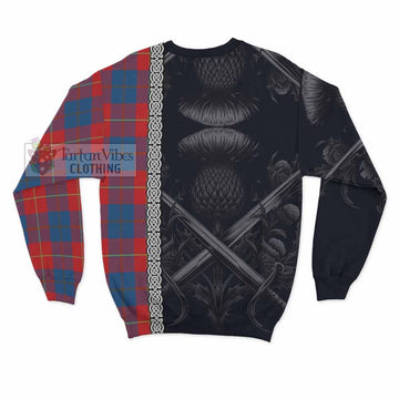 Blane Tartan Sweatshirt with Family Crest Cross Sword Thistle Celtic Vibes - Tartan Vibes Clothing
