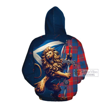 Blane Tartan Family Crest Cotton Hoodie with Scottish Majestic Lion Pullover Hoodie - Tartan Vibes Clothing