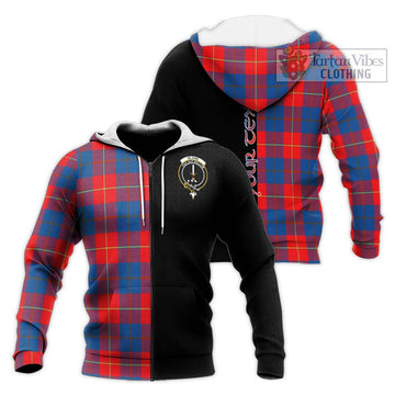 Blane Tartan Knitted Hoodie with Family Crest and Half Of Me Style Unisex Knitted Zip Hoodie - Tartan Vibes Clothing