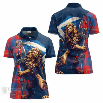 Blane Tartan Family Crest Women's Polo Shirt with Scottish Majestic Lion - Tartan Vibes Clothing