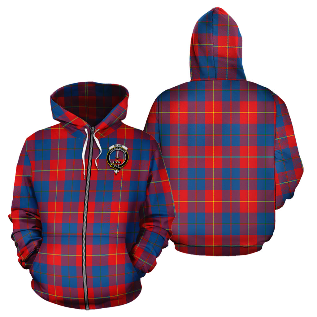 Blane Tartan Hoodie with Family Crest - Tartanvibesclothing