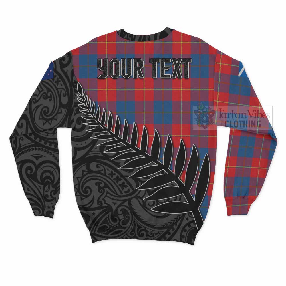 Blane Crest Tartan Sweatshirt with New Zealand Silver Fern Half Style - Tartan Vibes Clothing