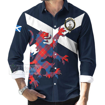 Blane Tartan Lion Rampant Long Sleeve Button Shirt Proudly Display Your Heritage with Alba Gu Brath and Clan Name Men's Shirt - Tartan Vibes Clothing
