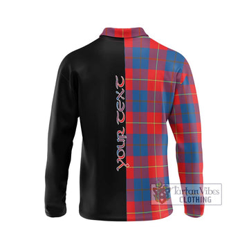 Blane Tartan Long Sleeve Polo Shirt with Family Crest and Half Of Me Style - Tartan Vibes Clothing