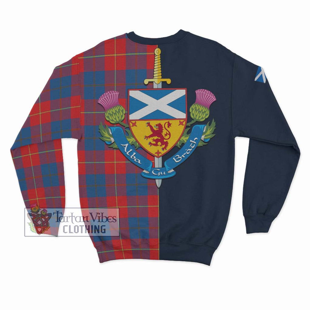 Blane Tartan Sweatshirt Alba with Scottish Lion Royal Arm Half Style - Tartan Vibes Clothing