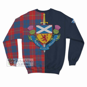 Blane Tartan Sweatshirt Alba with Scottish Lion Royal Arm Half Style - Tartan Vibes Clothing