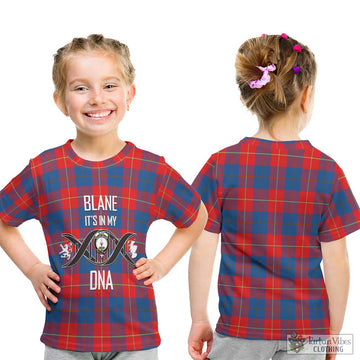 Blane Tartan Kid T-Shirt with Family Crest DNA In Me Style - Tartan Vibes Clothing