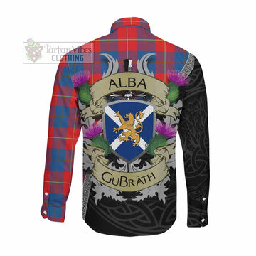 Blane Tartan Family Crest Long Sleeve Button Shirt Lion Rampant Royal Thistle Shield Celtic Inspired Men's Shirt - Tartan Vibes Clothing
