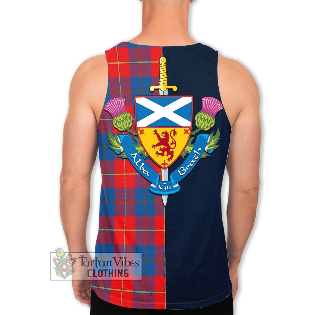 Blane Tartan Men's Tank Top Alba with Scottish Lion Royal Arm Half Style - Tartan Vibes Clothing