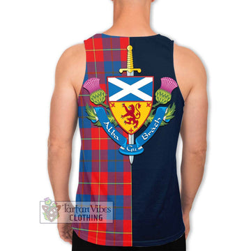 Blane Tartan Men's Tank Top Alba with Scottish Lion Royal Arm Half Style - Tartan Vibes Clothing