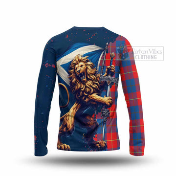 Blane Tartan Family Crest Long Sleeve T-Shirt with Scottish Majestic Lion - Tartan Vibes Clothing
