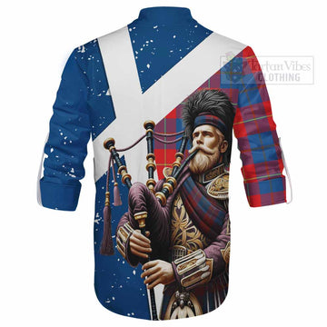 Blane Tartan Ghillie Kilt Shirt with Family Crest Scottish Bagpiper Vibes - Tartan Vibes Clothing
