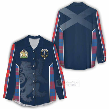 Blane Tartan Women's Casual Shirt with Family Crest and Lion Rampant Vibes Sport Style - Tartan Vibes Clothing