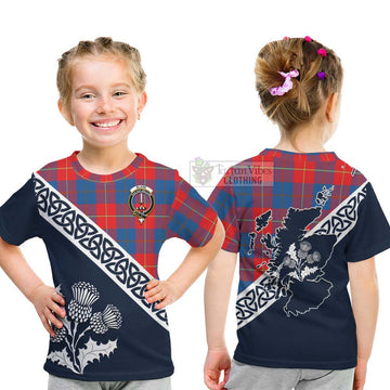 Blane Tartan Kid T-Shirt Featuring Thistle and Scotland Map - Tartan Vibes Clothing