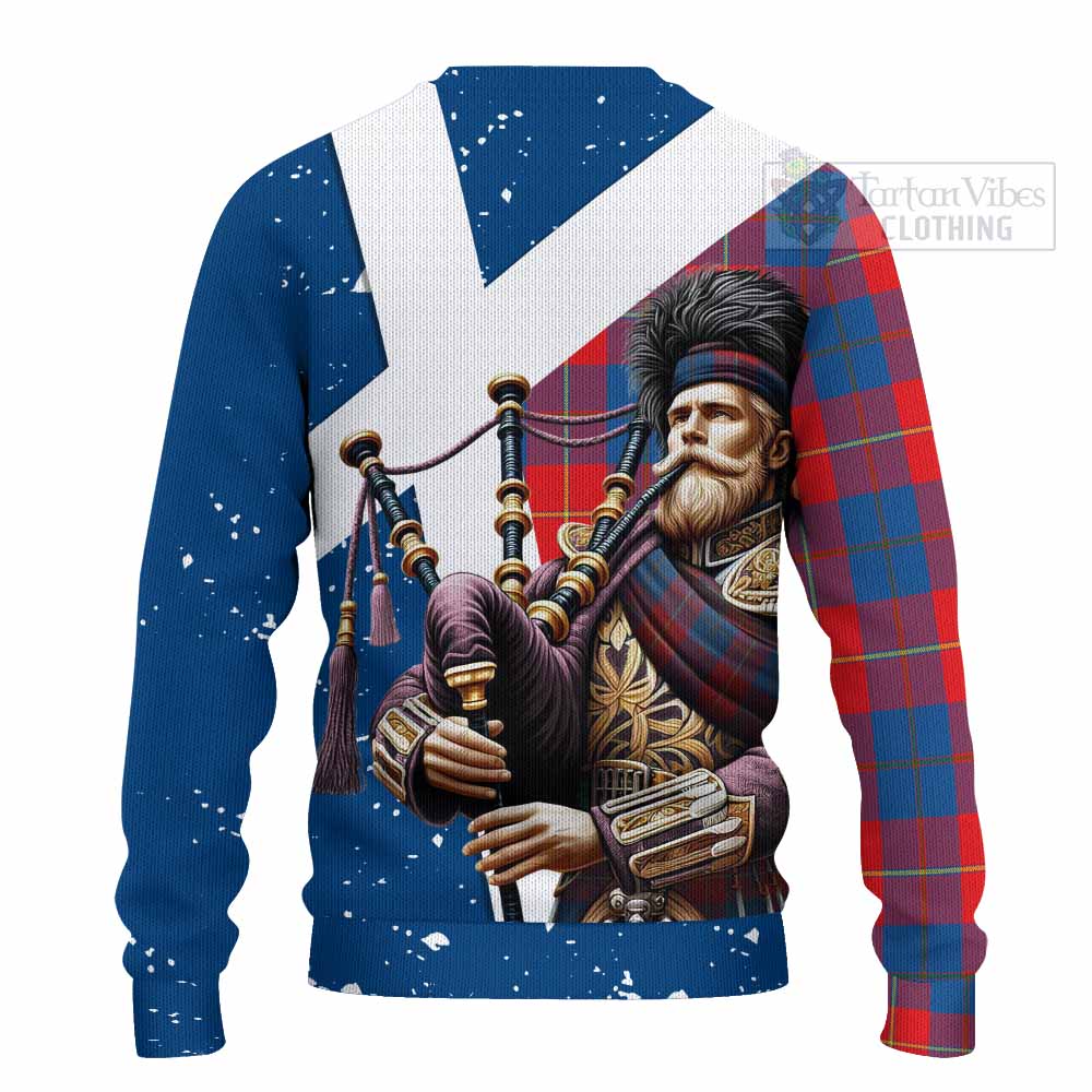Blane Tartan Knitted Sweater with Family Crest Scottish Bagpiper Vibes - Tartan Vibes Clothing