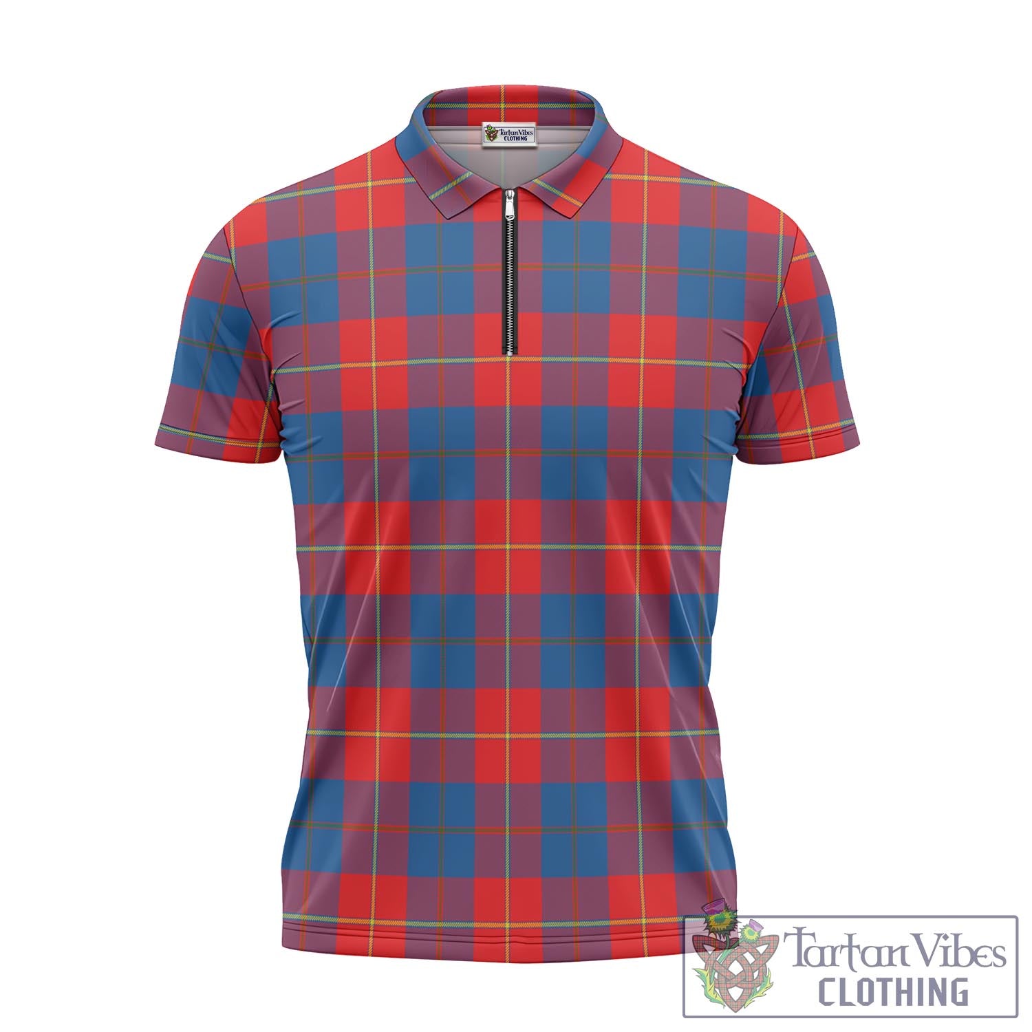 Blane Tartan Zipper Polo Shirt - Tartan Vibes Clothing