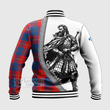 Blane Tartan Clan Crest Baseball Jacket with Highlander Warrior Celtic Style - Tartan Vibes Clothing